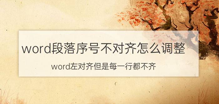 word段落序号不对齐怎么调整 word左对齐但是每一行都不齐？